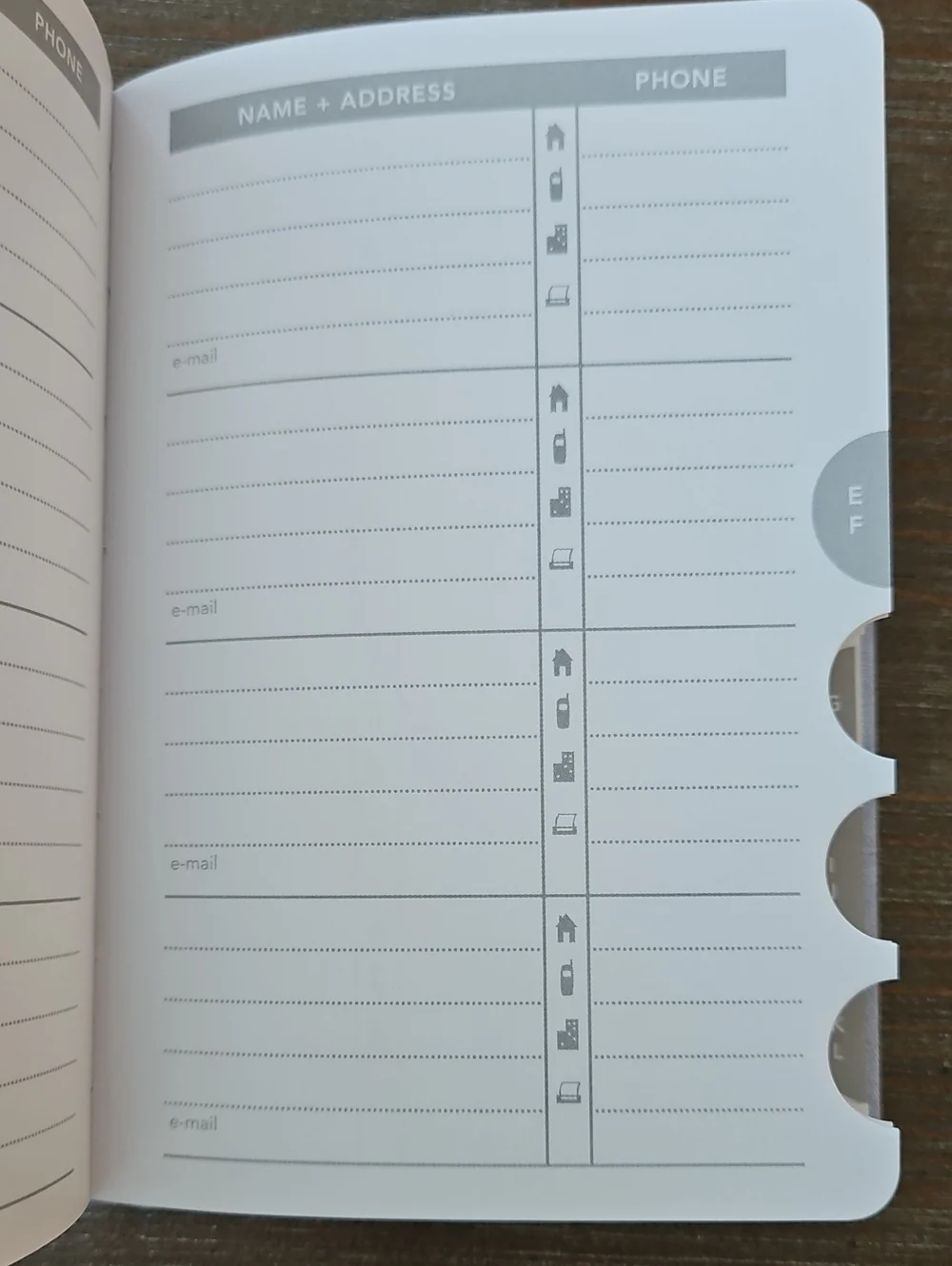 Hallmark Address Book - Light Blue Linen Cover with Gold Foil